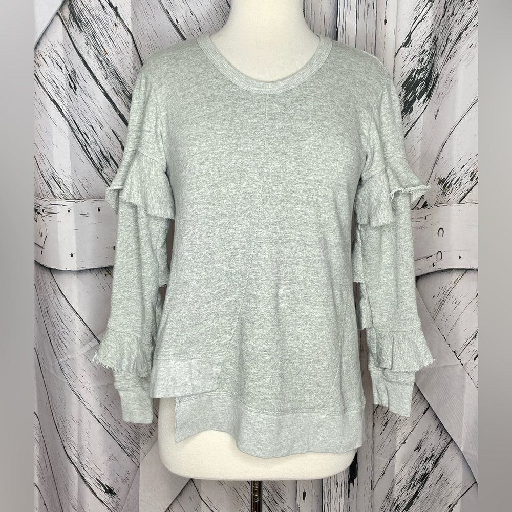 Wilt Ruffle Asymmetric Sweatshirt Gray XS